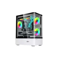 Value-Top NUBIA 20F5W Micro ATX Full White Gaming Casing with 5 ARGB Fan