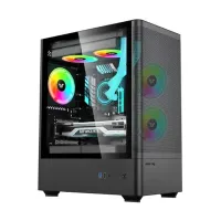 Value-Top Micro ATX NUBIA 21F3 Black Gaming Casing with 5 ARGB Fan
