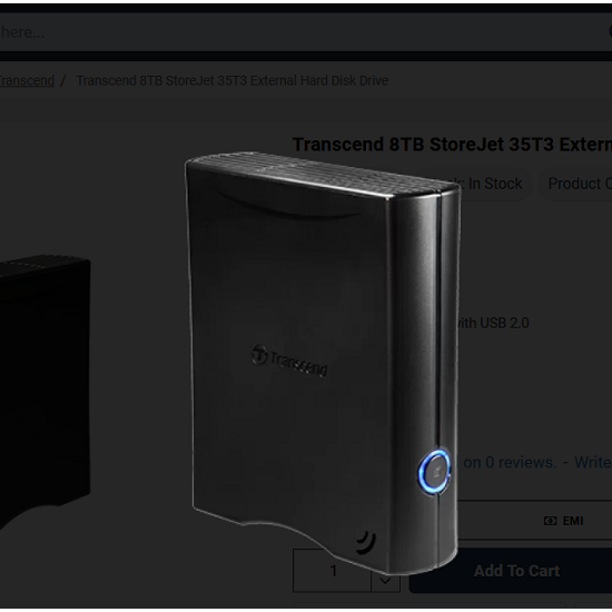 Transcend 8TB StoreJet 35T3 External Hard Disk Drive